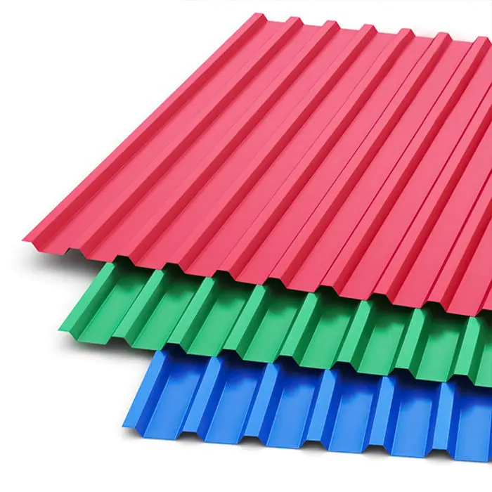 Color coated corrugated roofing sheet, PPGI PPGL roof sheet in various colors for construction